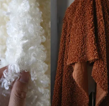 Имитация бархатной ткани из ягненка, толстой плюшевой ткани для подкладки одежды из меха шубы