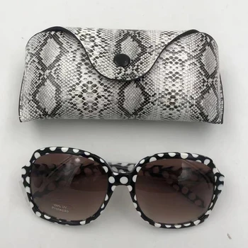 Чехол для солнцезащитных очков из искусственной кожи со змеиным принтом, женский портативный держатель для очков с животным принтом