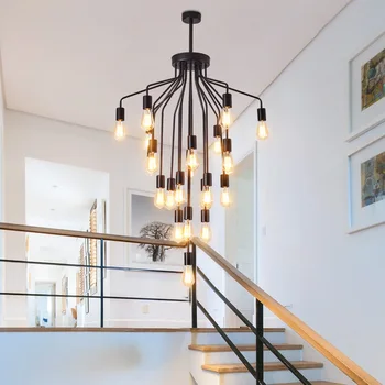Скандинавская Ретро минималистичная светодиодная потолочная люстра для гостиной, ресторана, лестницы, лофта, подвесных светильников, светильников для домашнего декора