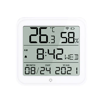 Умный дом Wifi Датчик влажности Датчик влажности Smart Life Датчик температуры в помещении с функцией будильника для дома