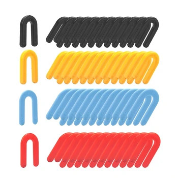 400ШТ пластиковых прокладок, U-образные пластиковые прокладки, синие 1/16 дюйма, красные 1/8 дюйма, желтые 3/16 дюйма, черные 1/4 дюйма