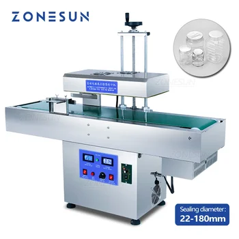 Автоматическая машина для запайки алюминиевой фольги ZONESUN с круглой пластиковой крышкой для флакона 22-180 мм ZS-FK2100