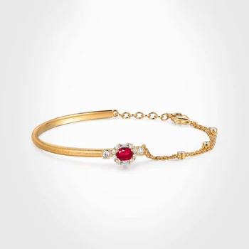 Классический рубиновый браслет-оберег на половину цепочки, свадебные украшения, Новинка, овальный кулон неправильной формы, легкие роскошные браслеты для женщин в подарок