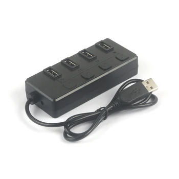 4-портовый концентратор USB 2.0 с отдельными переключателями питания, контроллером и светодиодным КАБЕЛЕМ USB-концентратора