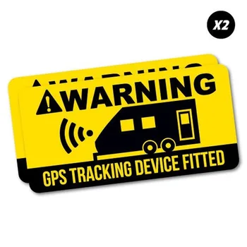 13 см 2шт Предупреждающая наклейка для отслеживания каравана с GPS-трекингом, Автомобильная наклейка, Водонепроницаемое автоматическое украшение для бампера автомобиля, заднего стекла N140
