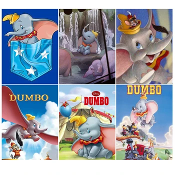 Disney 5D Diamond Painting Dumbo DIY Полнокруглая Алмазная вышивка, Мозаика, Вышивка животных крестиком, Картина из горного хрусталя, Домашний декор