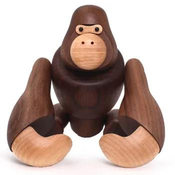 Деревянные поделки, креативные украшения для дома Gorilla, можно повесить подарки King Kong, Деревянные украшения