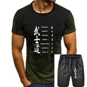 Мужская футболка Samurai T-Shirt - Bushido Code, Женская футболка, Мужская Хлопковая футболка С круглым вырезом, Хип-Хоп Футболки, Уличная одежда Harajuku