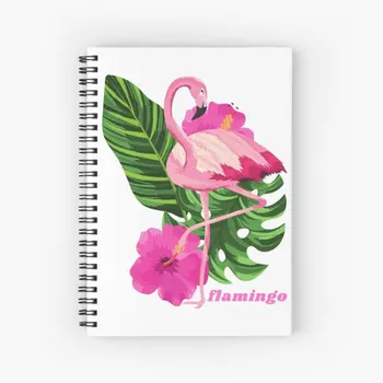 Блокнот на спирали с фламинго для девочек, 120 страниц, журнал для колледжа, идеально подходящий для школы, офиса, подарков для дома, розовых фламинго