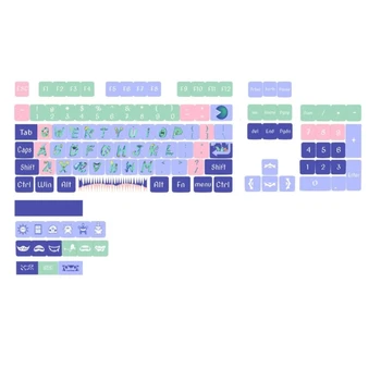 PurpleXDA StayUp LateMonster Theme Pbt Keycap 126ШТ Полный Набор Процессов Сублимации Для Механической Клавиатуры CrossCore Прямая Доставка