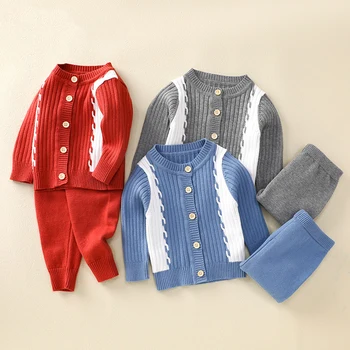 детский свитер для мальчиков и девочек, однобортный, с длинными рукавами, в удобную полоску, хлопок, круглый вырез в корейском стиле