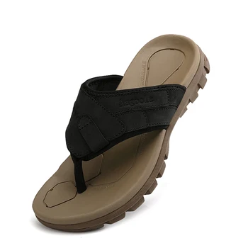 Новое поступление, летние мужские вьетнамки из натуральной кожи, уличные пляжные сандалии, нескользящие Zapatos Hombre, повседневная обувь, прямая поставка