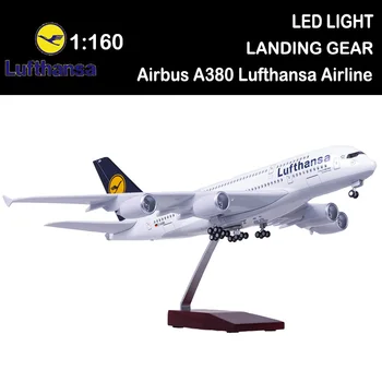 1/16050 СМ Самолет 380 A380 Модель Авиакомпании Lufthansa Легкое Колесо, Изготовленный На Заказ, Коллекция Самолетов, Авиалайнер, Подарок, Выставка Детских Игрушек