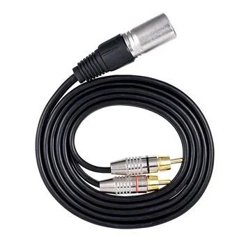 Штекер от 1 штекера XLR до 2 штекеров RCA Разъем стереокабеля Y-образный шнур для микрофона, микшерный пульт, усилитель (1,5 м)