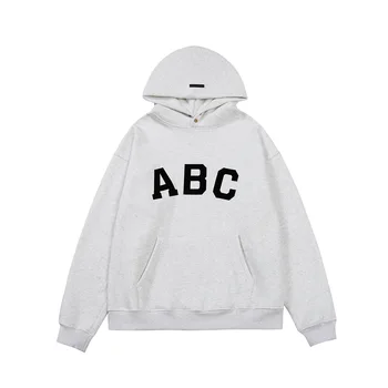 Новый серый свитер с капюшоном с буквами ABC, Сезон 7, основная линия одежды для мужчин и женщин с хай-стрит в Европе и Америке.