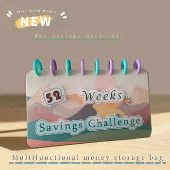 2024 Новый 52-недельный Сберегательный блокнот Savings Binder с отрывными листами, Бюджетный блокнот с денежными конвертами, система органайзера денег