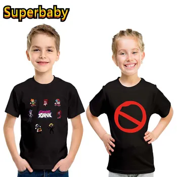 Детская футболка с мультяшным принтом Friday Night Funkin, забавная игра, одежда для маленьких мальчиков и девочек, летняя детская хлопковая футболка с коротким рукавом