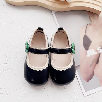 1 пара весенне-осенних детских туфель принцессы на мягкой подошве для маленьких девочек, модная удобная детская кожаная обувь
