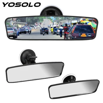 YOSOLO Поворачивает Внутреннее Зеркало Заднего Вида на 360 °, Регулируемая Присоска, Автомобильное Зеркало Заднего Вида, Широкоугольное Зеркало Заднего Вида, Универсальное