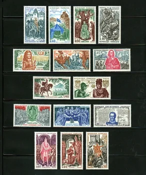 15 шт. /компл. Новая почтовая марка Франции 1966-1970 История Франции, Королевская война, Гравировка почтовых марок MNH