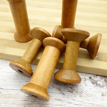 Оптовая продажа 10ШТ 7/8 см Аксессуар для домашнего инструмента Diy, катушка для деревянных ниток большого размера, контейнер для кружевных лент из гладкой деревянной нити
