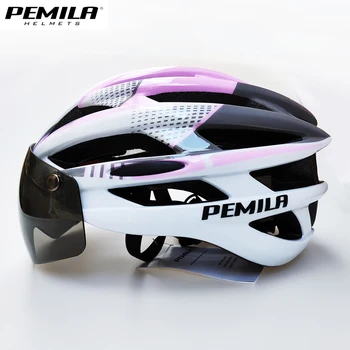 PEMILA Сверхлегкий велосипедный защитный шлем Открытый Мотоциклетный Велосипедный шлем Очки Линзы Шоссейный Горный Шоссейный электровелосипед Велосипедный шлем
