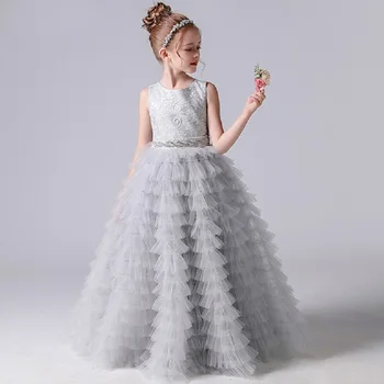 Новые индивидуальные платья для девочек-цветочниц для гостей свадьбы, кружевное многоуровневое тюлевое детское платье для первого причастия, праздничное платье с бантом