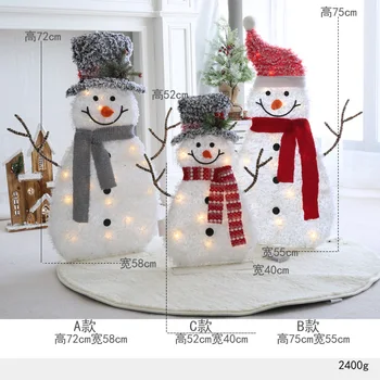 3 предмета рождественского декора из кованого железа в виде светящегося снеговика, украшение для праздничной сцены