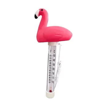 Плавающий термометр в форме фламинго для измерения температуры воды в бассейнах, ваннах, водонепроницаемых поплавках