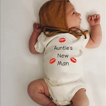 Новая модная одежда для новорожденных малышей и мальчиков, боди с коротким рукавом, Новый мужской комбинезон от Auntie's, Детская одежда, наряды, игровой костюм