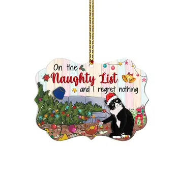 Украшение для рождественской елки с изображением кошки, подвесное украшение для фермерского дома, Рождественский декор для кошки, Подвесное дерево для двери, крыльца, окон, домашнего офиса