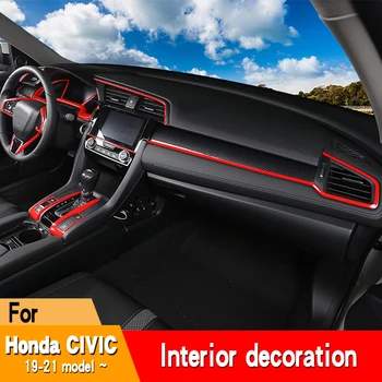 Подходит для Honda Civic 10-го поколения 2016-2021, украшение интерьера автомобиля, центральная консоль, воздуховыпускное устройство, аксессуары для украшения