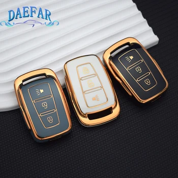 3 Кнопки Золотой брелок для автомобильных ключей из ТПУ для Proton Remote Smart Car Key Cover Protector Автоаксессуары