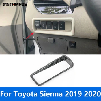 Для Toyota Sienna 2019 2020 Углепластиковый Головной Свет Лампы Регулировки Переключателя Панели Крышка Отделка Рамка Наклейка Аксессуары Для Укладки Автомобилей