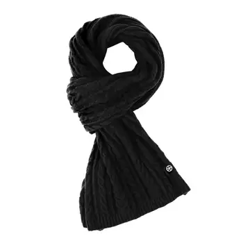 Влагопоглощающий шарф, уютный вязаный зимний шарф для женщин, толстая, мягкая, эластичная, скрученная текстура, Широкая, длинная, однотонная, ветрозащитная