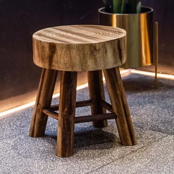 Деревянный стул с карбонизированным врезным шипом, уличный антикоррозийный стул, креативная ретро-мебель, близкая к природе