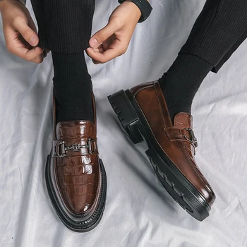 Мужская обувь Оксфорд кожаная мужская повседневная обувь мужская обувь удобная официальная обувь деловые офисные вечерние модельные туфли 38-45