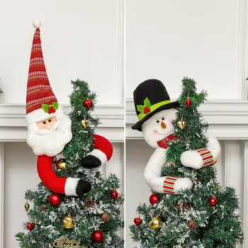 Прочный топпер для Рождественской елки, Многоразовый Топпер для Рождественской елки, Мультяшный Длиннорукий Санта Клаус, Снеговик, Праздничное украшение, Рождественская вечеринка