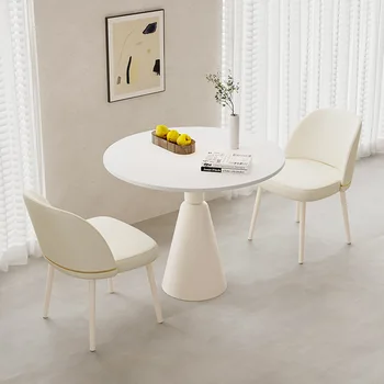Rock board маленький круглый столик для отдыха, легкий роскошный круглый обеденный стол, маленькое семейное кафе, стол-тюльпан, стол для переговоров
