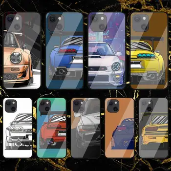 Чехол для телефона JDM Sports Cars для iPhone13 12 Mini 11 Pro XS Max X XR 7 8 Plus со стеклянным корпусом
