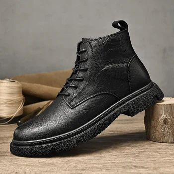 Мужские кожаные водонепроницаемые ботильоны Chukka на шнуровке, оксфордские модельные ботинки, повседневная деловая рабочая повседневная обувь для мужчин