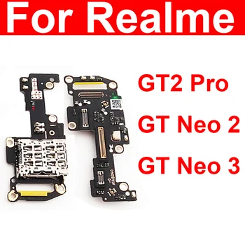 Слот для SIM-карты, плата микрофона для Realme GT2 Pro GT Neo 2, 3 микрофона, плата разъема для sim-карты, детали гибкого кабеля