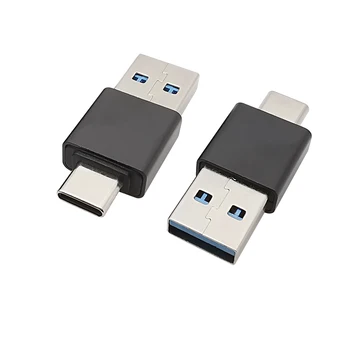 2 шт. Черный адаптер USB C к USB A USB Type-C от штекера USB 3.0 к штекерному разъему Кабель для зарядки Преобразователь интерфейса передачи данных