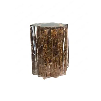 Индивидуальный стул для чайной комнаты из массива дерева, стул для гостиной, Хрустальный Кубик льда, Акриловый камень, кристалл платины, Комбинированный стул из смолы и дерева