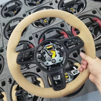 Индивидуальное автомобильное светодиодное рулевое колесо из углеродного волокна, подходящее для Porsche с новым Модифицированным рулевым колесом, внутренняя автоэлектроника