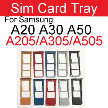 Лоток для sim-карт Samsung A20 A205 A30 SM-A305 A50 A505 A505F A505FM A505FN Адаптеры для SIM-Карт Держатель Гнездо Запасные Части