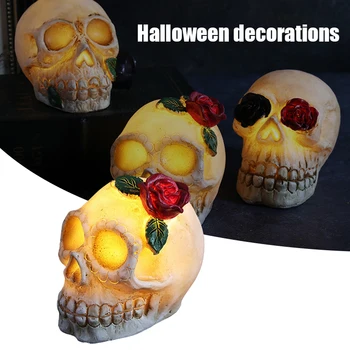 Украшение в виде черепа на Хэллоуин, реквизит в стиле скелета на Хэллоуин для настольного домашнего офисного декора