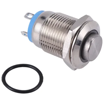 Кнопка дверного звонка с 3-вольтовым переключателем, синий светодиод, 12 мм, серебристый