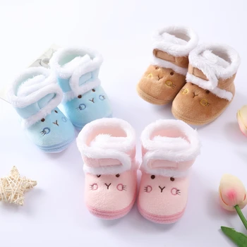 Детские зимние теплые ботинки для новорожденных 11-12,5 см, обувь для мальчиков и девочек 1 года, зимние сапоги на меху с мягкой подошвой