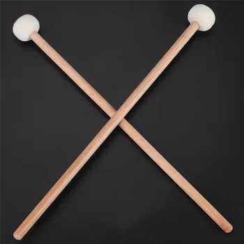 1 пара войлочных молотков Барабанные палочки Барабанные палочки с деревянной ручкой для аксессуаров для ударных инструментов